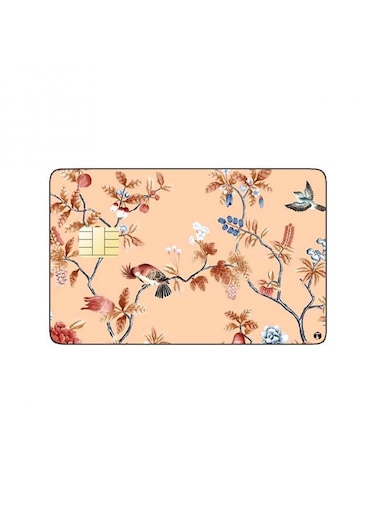 PRINTED BANK CARD STICKER Beautiful Colorful Flowers Drawing