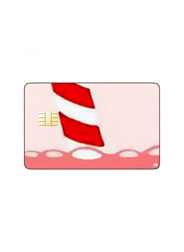 PRINTED BANK CARD STICKER Delicious Strawberry Juice Drawing With Straw
