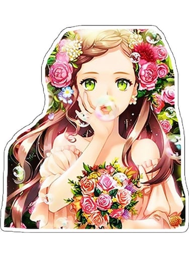 Girl Design Decorative Wall Sticker Multicolour