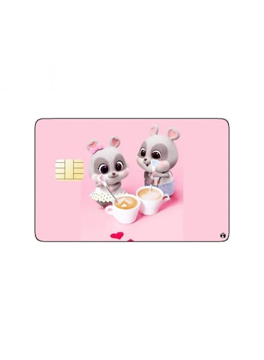 PRINTED BANK CARD STICKER Cute Chibi Hamsters Drawing