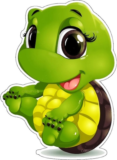 Turtle Design Decorative Wall Sticker Multicolour