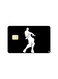 PRINTED BANK CARD STICKER Cool Guy Drawing In White