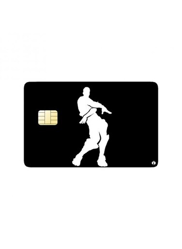 PRINTED BANK CARD STICKER Cool Guy Drawing In White