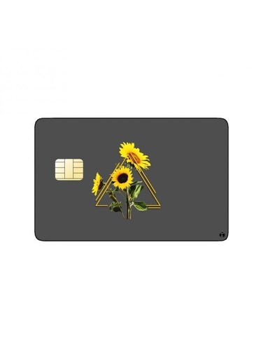PRINTED BANK CARD STICKER Aesthetic Sunflowers Drawing