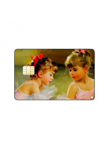 PRINTED BANK CARD STICKER Cute Girls Vintage Art
