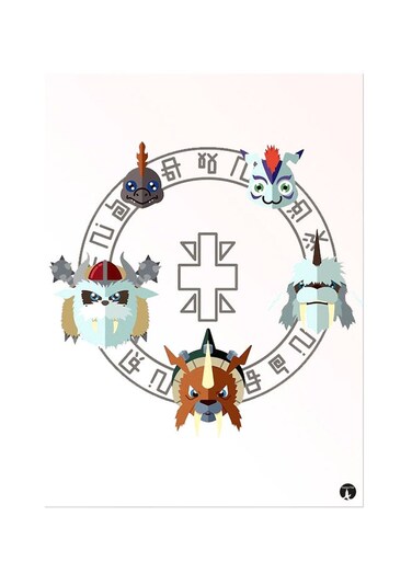 Printed Wall Sticker Multicolour 20cm