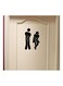5-Piece Removable Washroom Door Wall Sticker Set Silver