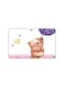 PRINTED BANK CARD STICKER Cute Teddy Bear Drawing With Purple Roses