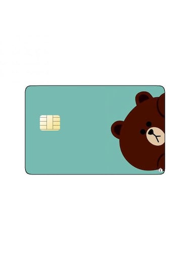 PRINTED BANK CARD STICKER Brown From Line Stickers