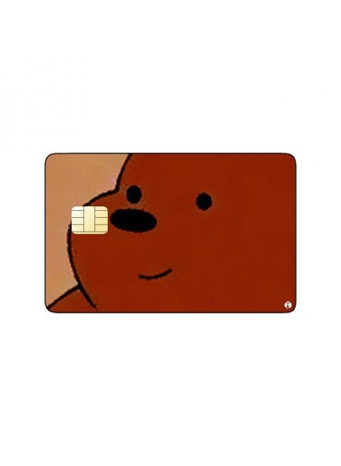 PRINTED BANK CARD STICKER Animation Grizzly From We Bare Bears By Cartoon Network