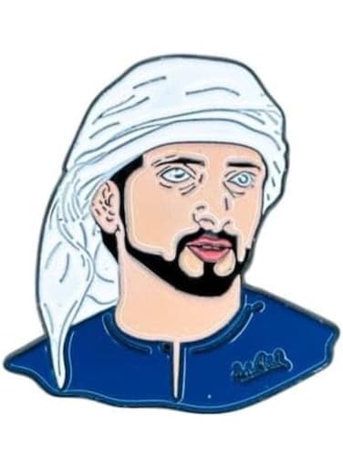 2 PCS METAL BADGE 2D STICKER IMAGE OF SHEIKH HAMDAAN BIN RASHID AL MAKTTOM