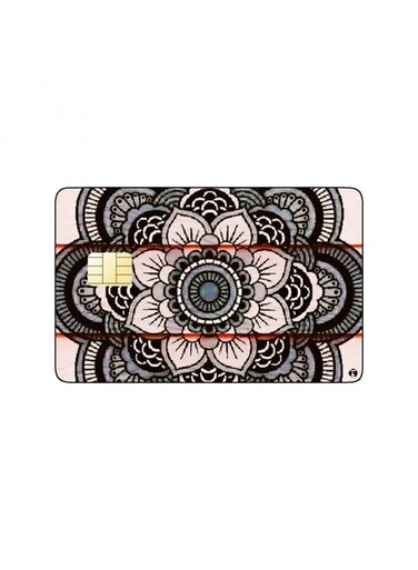 PRINTED BANK CARD STICKER Beautiful Colorful Mandala Drawing