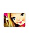 PRINTED BANK CARD STICKER Cute Girl Drawing With Roses