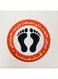 Keep Social Distancing Arabic Floor Laminated Sticker Red 30centimeter