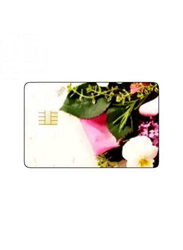 PRINTED BANK CARD STICKER Beautiful Colorful Flowers Picture