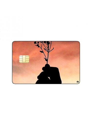 PRINTED BANK CARD STICKER Aesthetic Roses Picture At Sunset