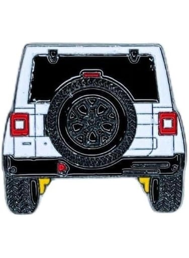 Jeep Wrangler Rear View &ndash; White Off-Road SUV Metal Sticker, Collectible Car for Jeep Enthusiasts, Bags, Mobile, I pad, Backpacks, and Collectors Walls, Doors, Cars &amp; Laptops Fridge