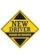 New Driver Please Be patient Vinyl Decal Die Cut Bike Car Sticker for Sides Hoods Bumper Rear Black Yellow)