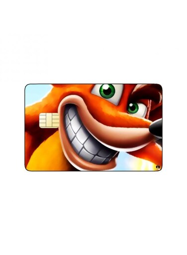 PRINTED BANK CARD STICKER Crash Bandicoot Video Game