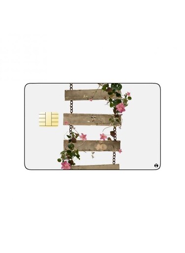 PRINTED BANK CARD STICKER Aesthetic Ladder Drawing With Roses