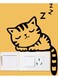 Paya Small Cat Switch Stickers Notebook Stickers Toilet Stickers Phone Stickers Wall Stickers Black 14*20cm