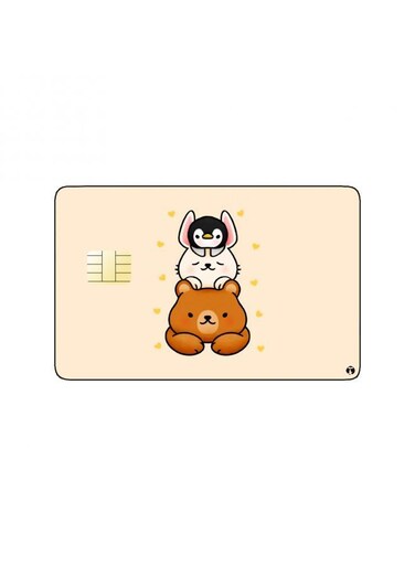 PRINTED BANK CARD STICKER Cute Animals Drawing