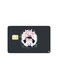 PRINTED BANK CARD STICKER Cute Girl Drawing With Pink Flowers