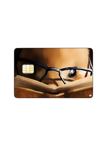 PRINTED BANK CARD STICKER Cute Rabbit Drawing Reading Book