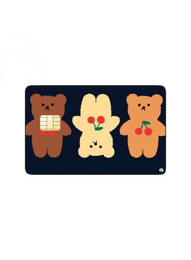 PRINTED BANK CARD STICKER Cute Bears Drawing