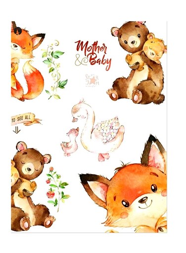 Printed Wall Sticker Multicolour 20cm