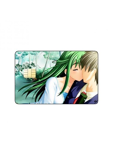 PRINTED BANK CARD STICKER Cute Anime Couple Drawing