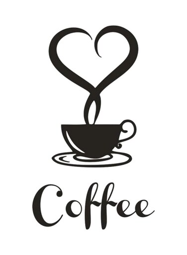 DIY Coffee Mug Wall Sticker Black 20x12.5cm