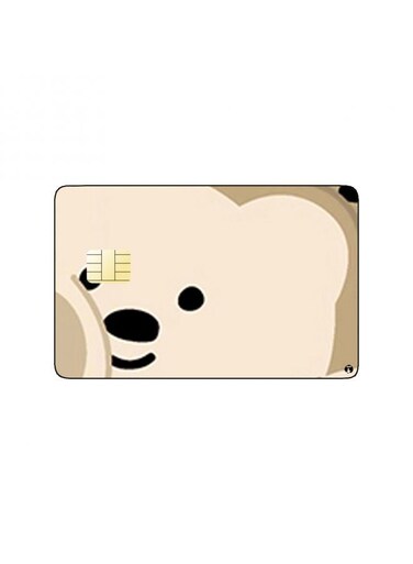 PRINTED BANK CARD STICKER Cute Teddy Bears Drawing