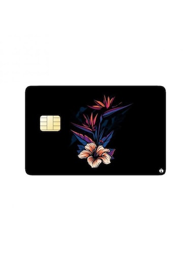 PRINTED BANK CARD STICKER Beautiful White Flower Drawing