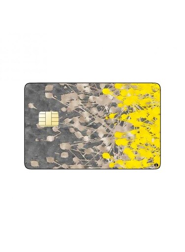 PRINTED BANK CARD STICKER Beautiful Grey And Yellow Background