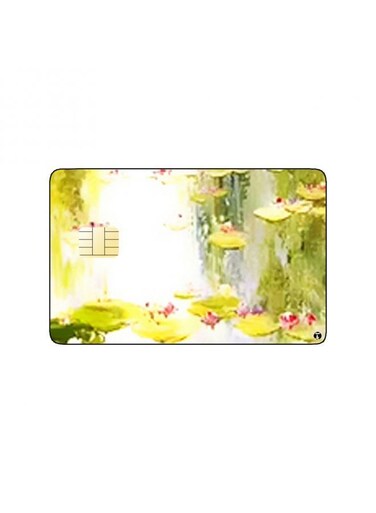 PRINTED BANK CARD STICKER Beautiful Nature View Vintage Art