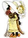 Cute Girl Design Decorative Wall Sticker Multicolour 10x10cm