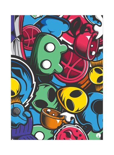Printed Wall Sticker Multicolour 20cm