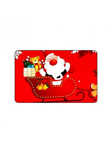 PRINTED BANK CARD STICKER Beautiful Santa Claus Drawing