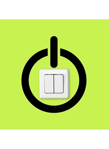 Self-Adhesive Switch Decoration Wall Sticker Black 20 x 20cm