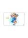 PRINTED BANK CARD STICKER Cute Girl Drawing In Blue Dress With Teddy Bear