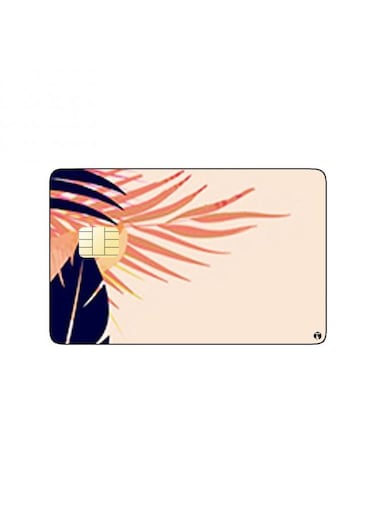 PRINTED BANK CARD STICKER Beautiful Tree Leaves Drawing