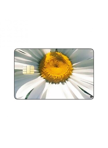 PRINTED BANK CARD STICKER Beautiful White Flower Picture