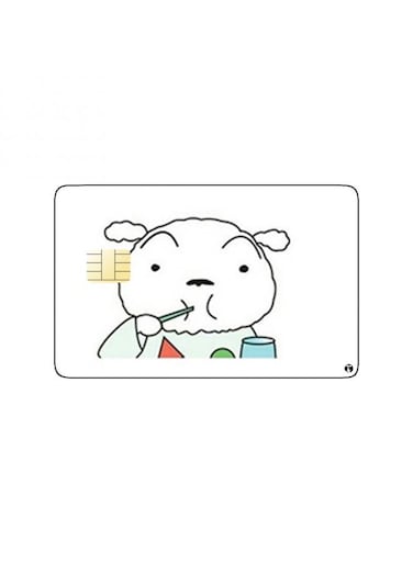 PRINTED BANK CARD STICKER Cute Sheep Drawing Brushing Teeth