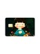 PRINTED BANK CARD STICKER Cute Girl Drawing With Stars And Autumn Leaves