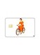 PRINTED BANK CARD STICKER Beautiful Woman Drawing With Orange Dress