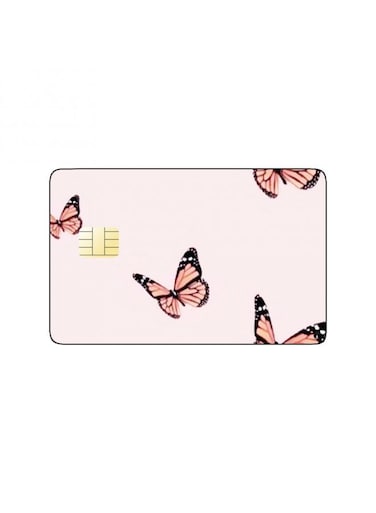 PRINTED BANK CARD STICKER Beautiful Butterflies Drawing