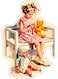 Girl With Toy Printed Wall Sticker Multicolour