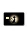 PRINTED BANK CARD STICKER Beautiful Black Cat Drawing
