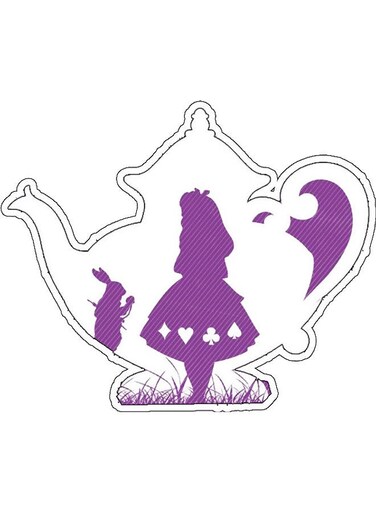 Fictional Character Printed Wall Sticker Purple/White